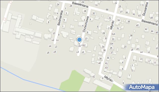 Piotrków Trybunalski, Orzechowa, 11, mapa Piotrków Trybunalski