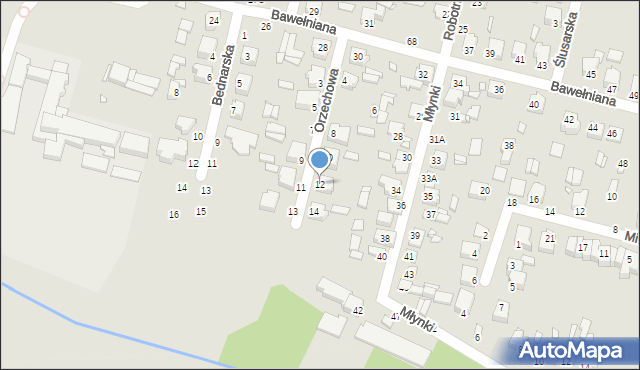 Piotrków Trybunalski, Orzechowa, 12, mapa Piotrków Trybunalski