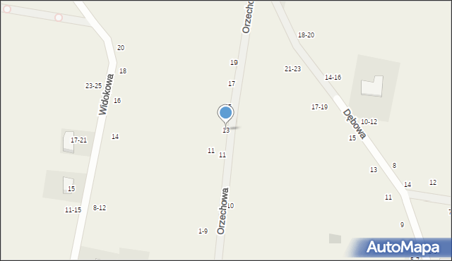 Piotrkowiczki, Orzechowa, 13, mapa Piotrkowiczki
