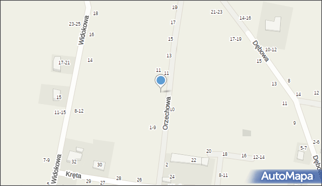 Piotrkowiczki, Orzechowa, 7, mapa Piotrkowiczki