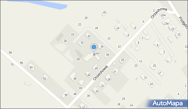 Podgórz, Orzechowa, 38, mapa Podgórz