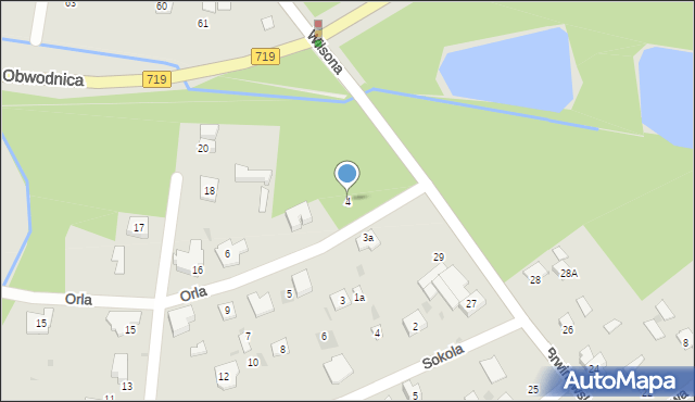 Podkowa Leśna, Orla, 4, mapa Podkowa Leśna