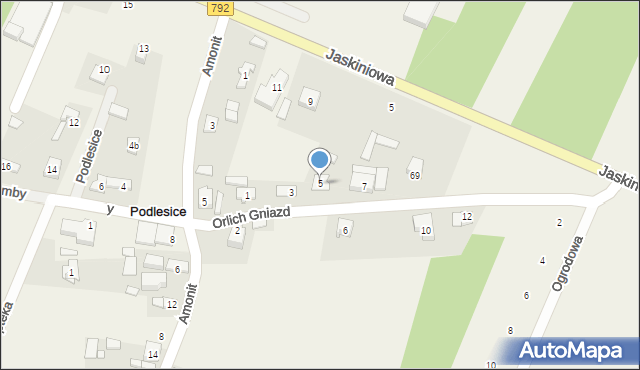 Podlesice, Orlich Gniazd, 5, mapa Podlesice