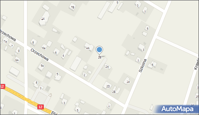 Poniatów, Orzechowa, 2B, mapa Poniatów