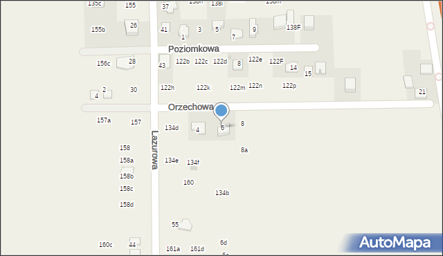 Poskwitów, Orzechowa, 6, mapa Poskwitów