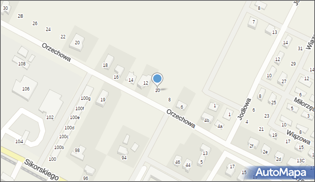 Psarskie, Orzechowa, 10, mapa Psarskie