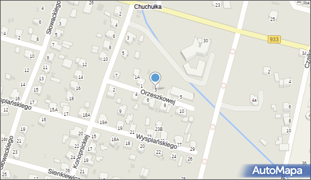 Pszczyna, Orzeszkowej Elizy, 3, mapa Pszczyny