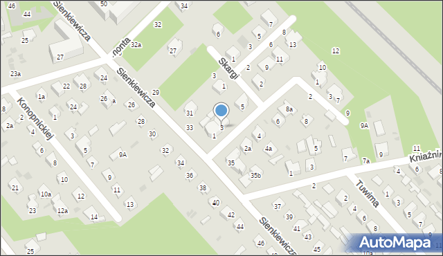 Puławy, Orzeszkowej Elizy, 3, mapa Puław