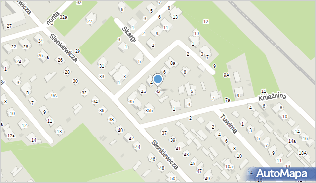 Puławy, Orzeszkowej Elizy, 4a, mapa Puław