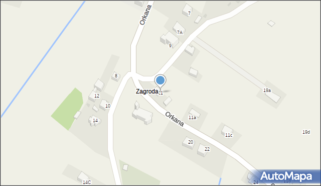 Pyzówka, Orkana Władysława, 11, mapa Pyzówka