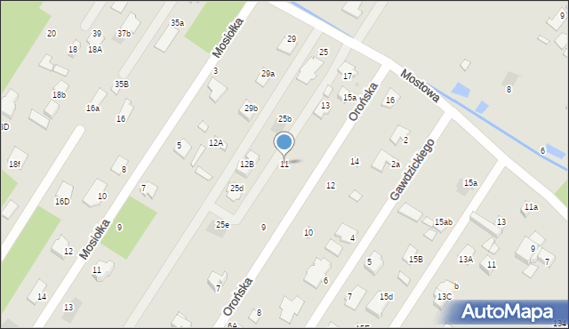 Radom, Orońska, 11, mapa Radomia