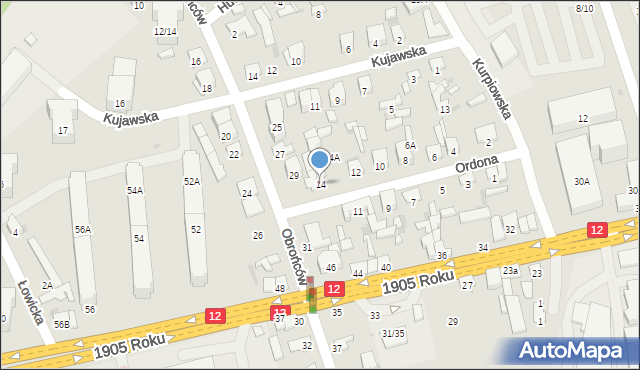 Radom, Ordona Juliana Konstantego, 14, mapa Radomia