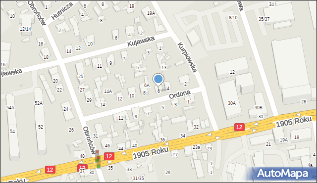 Radom, Ordona Juliana Konstantego, 6, mapa Radomia