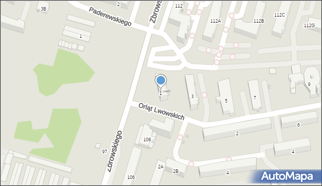 Radom, Orląt Lwowskich, 1, mapa Radomia