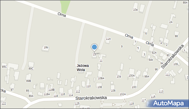 Radom, Orna, 13, mapa Radomia