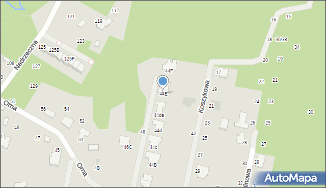 Radom, Orna, 44E, mapa Radomia