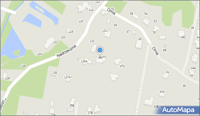 Radom, Orna, 49c, mapa Radomia