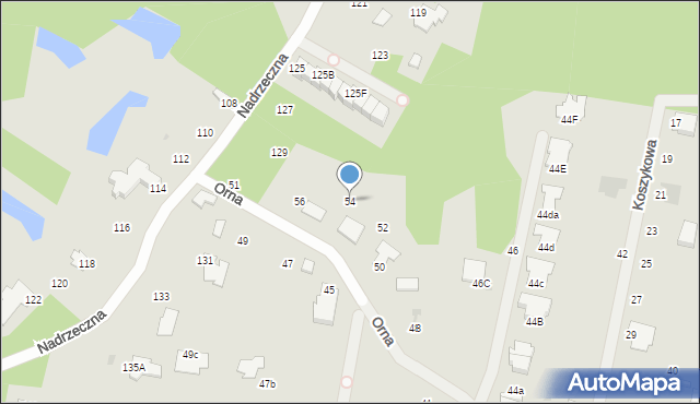 Radom, Orna, 54, mapa Radomia