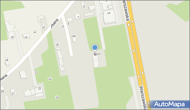 Radom, Orkana Władysława, 5B, mapa Radomia