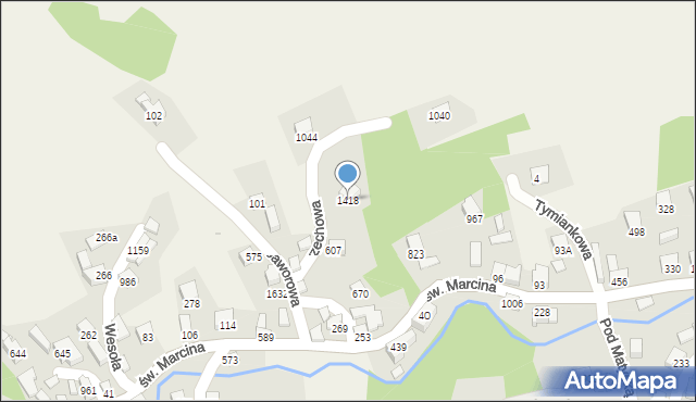 Radziechowy, Orzechowa, 1418, mapa Radziechowy