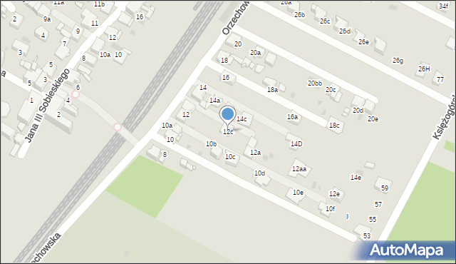 Radzionków, Orzechowska, 12c, mapa Radzionków