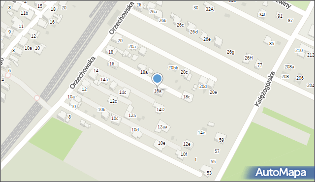Radzionków, Orzechowska, 16a, mapa Radzionków