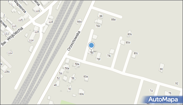 Radzionków, Orzechowska, 78c, mapa Radzionków