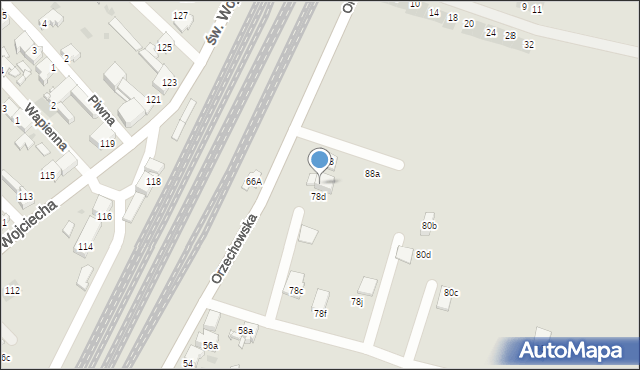 Radzionków, Orzechowska, 78e, mapa Radzionków