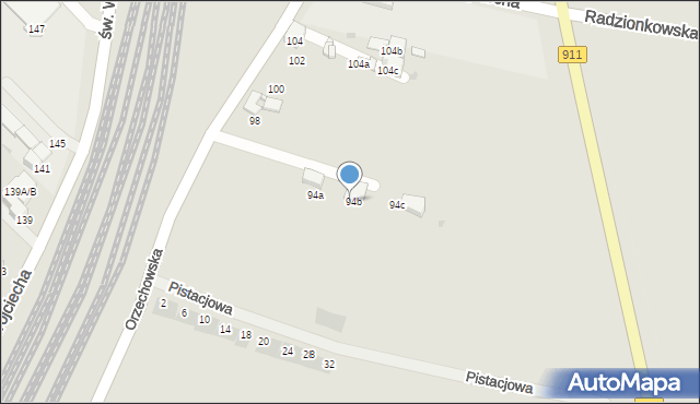 Radzionków, Orzechowska, 94b, mapa Radzionków