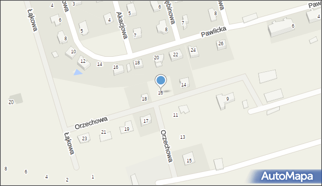 Rakowiec, Orzechowa, 16, mapa Rakowiec