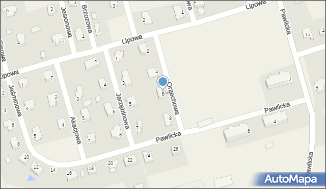 Rakowiec, Orzechowa, 6, mapa Rakowiec