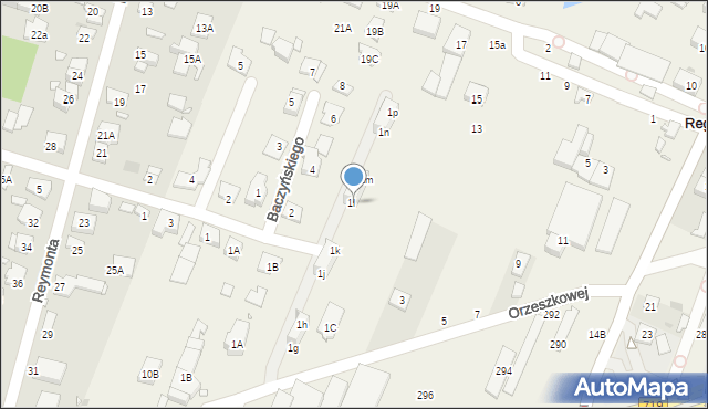 Reguły, Orzeszkowej Elizy, 1l, mapa Reguły