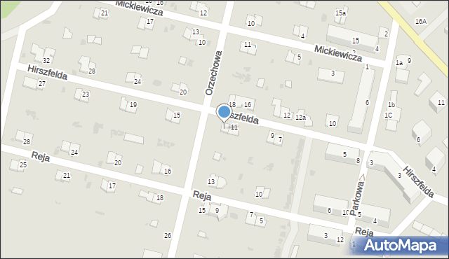 Rejowiec Fabryczny, Orzechowa, 11, mapa Rejowiec Fabryczny