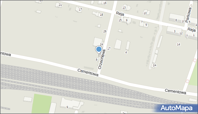 Rejowiec Fabryczny, Orzechowa, 20, mapa Rejowiec Fabryczny