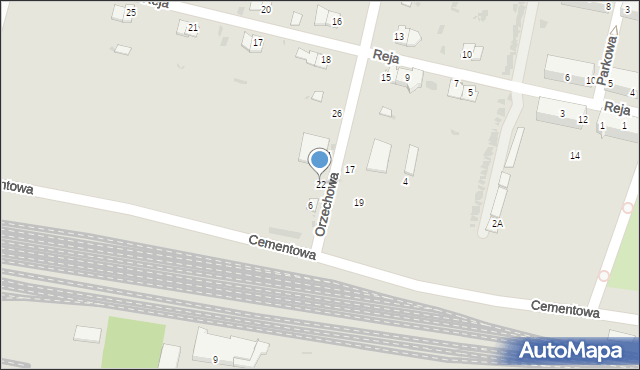 Rejowiec Fabryczny, Orzechowa, 22, mapa Rejowiec Fabryczny