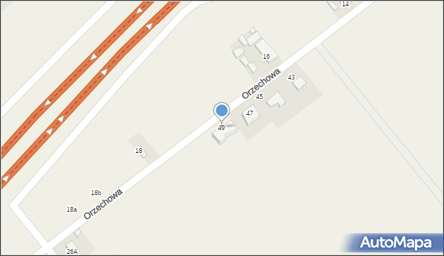 Robercin, Orzechowa, 49, mapa Robercin