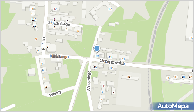 Ruda Śląska, Orzegowska, 19, mapa Rudy Śląskiej