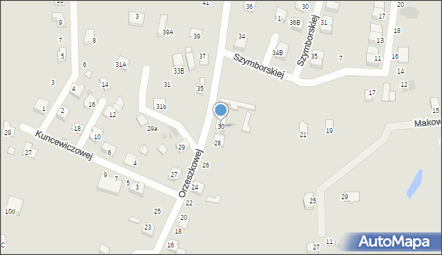 Ruda Śląska, Orzeszkowej Elizy, 30, mapa Rudy Śląskiej