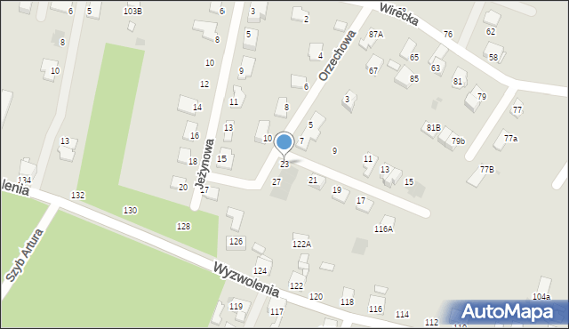 Ruda Śląska, Orzechowa, 23, mapa Rudy Śląskiej