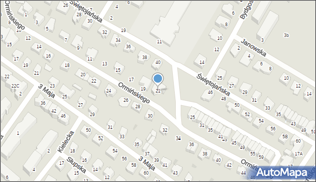 Rumia, Ormińskiego Stanisława, ks., 21, mapa Rumia