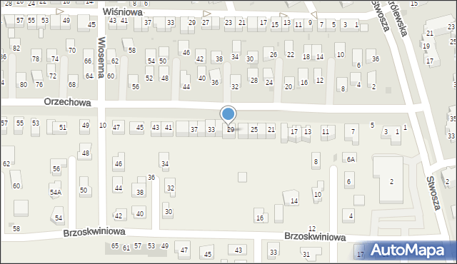 Ruszowice, Orzechowa, 29, mapa Ruszowice