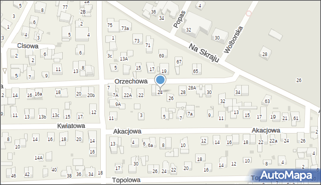 Rybie, Orzechowa, 24, mapa Rybie