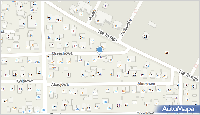 Rybie, Orzechowa, 28A, mapa Rybie