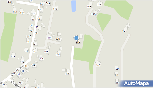 Rybnik, Orzechowa, 18F, mapa Rybnika