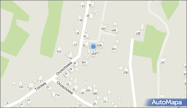 Rybnik, Orzechowa, 40A, mapa Rybnika