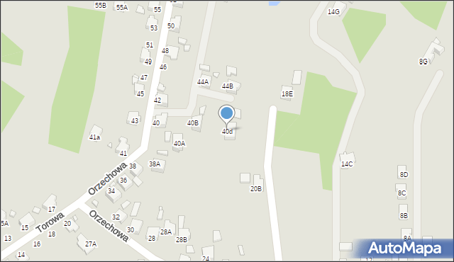 Rybnik, Orzechowa, 40d, mapa Rybnika