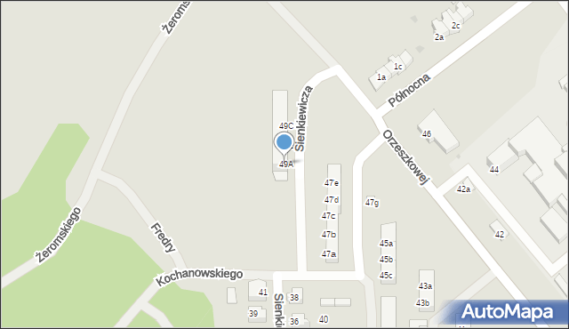 Rzepin, Orzeszkowej Elizy, 49A, mapa Rzepin