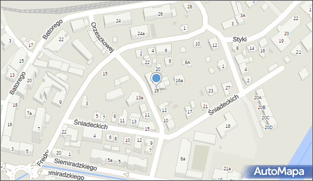 Rzeszów, Orzeszkowej Elizy, 16, mapa Rzeszów