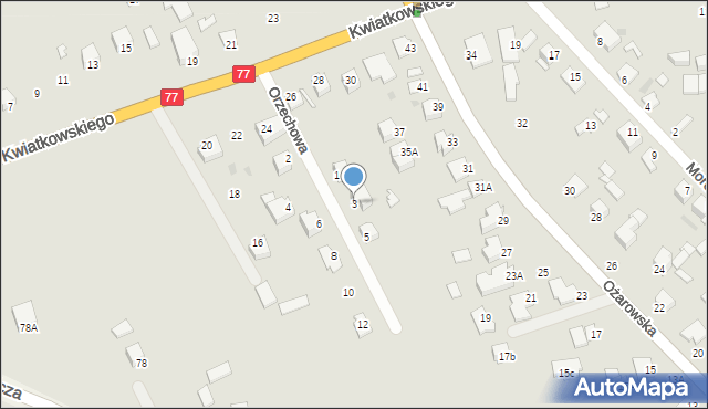 Sandomierz, Orzechowa, 3, mapa Sandomierza