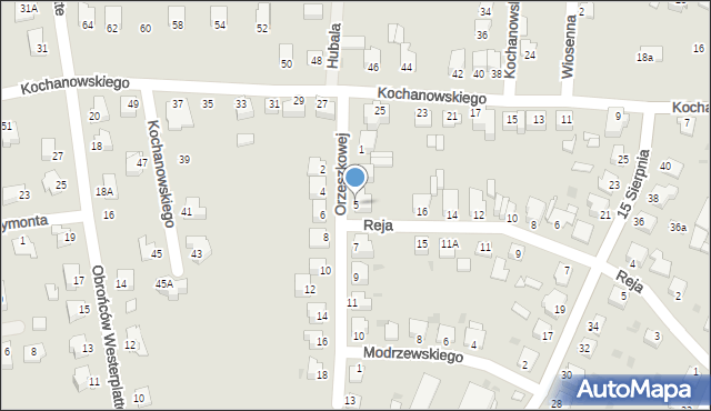 Sandomierz, Orzeszkowej Elizy, 5, mapa Sandomierza